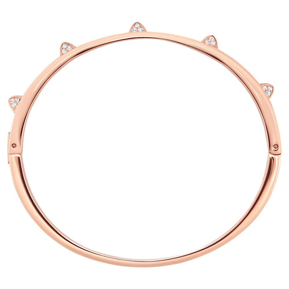 Dextera bangle, White, Rose gold-tone finish by SWAROVSKI