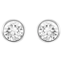 Imber stud earrings, Round cut, White, Rhodium plated by SWAROVSKI