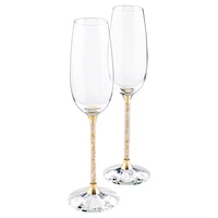 Crystalline Toasting Flutes , Gold Tone (Set of 2) by SWAROVSKI