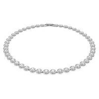 Una Angelic Tennis necklace, Round cut, Medium, White, Rhodium plated by SWAROVSKI