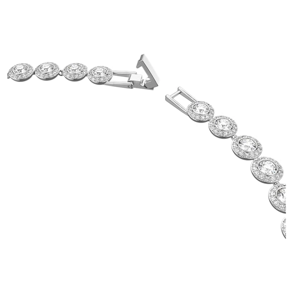 Una Angelic Tennis necklace, Round cut, Medium, White, Rhodium plated by SWAROVSKI