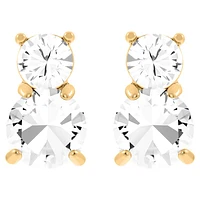 Stilla stud earrings, Round cut, White, Gold-tone plated by SWAROVSKI