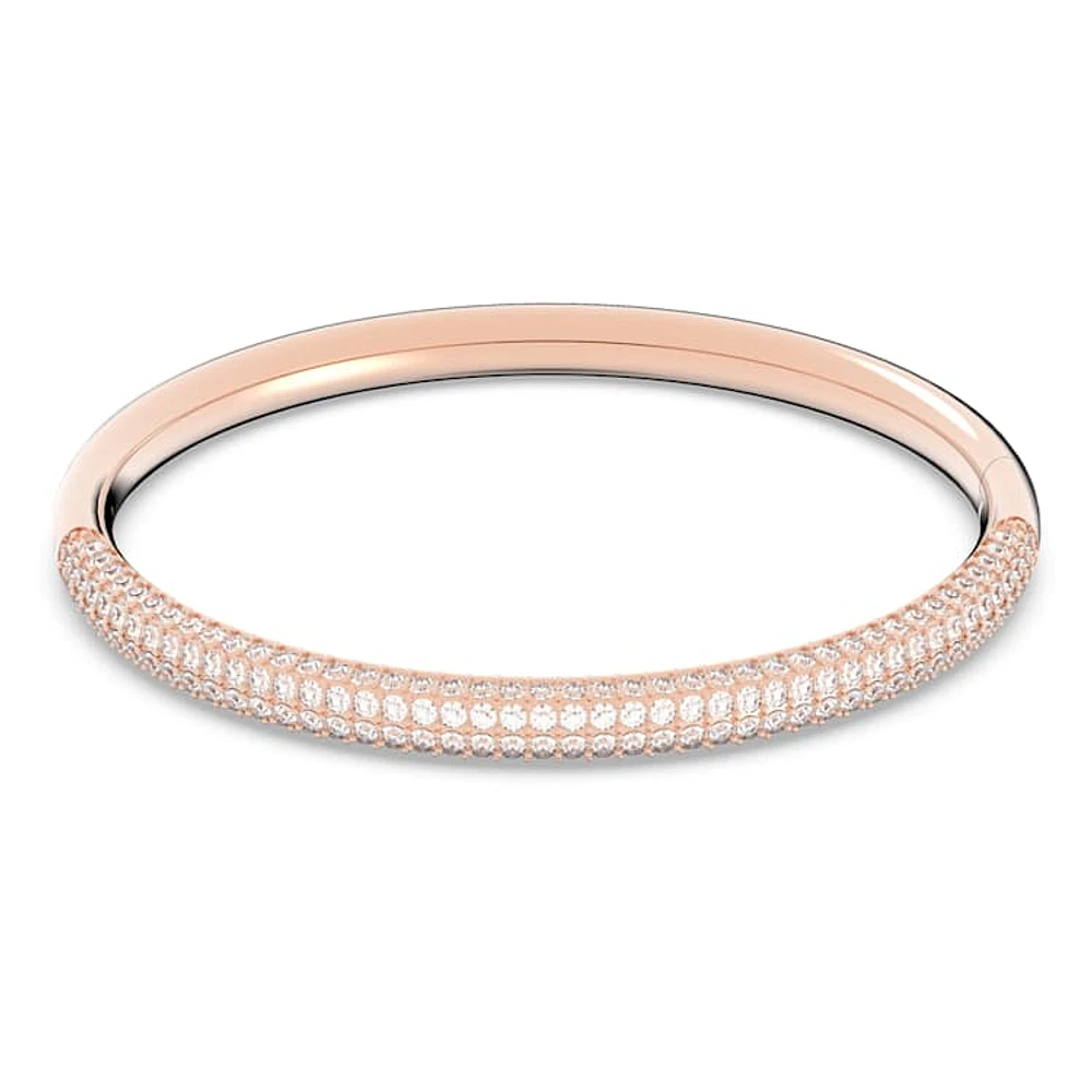 Dextera bangle, White, Rose gold-tone finish by SWAROVSKI