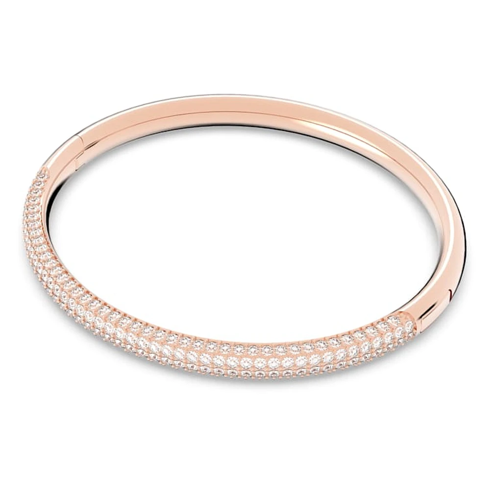 Dextera bangle, White, Rose gold-tone finish by SWAROVSKI