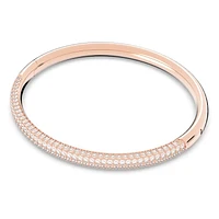 Dextera bangle, White, Rose gold-tone finish by SWAROVSKI