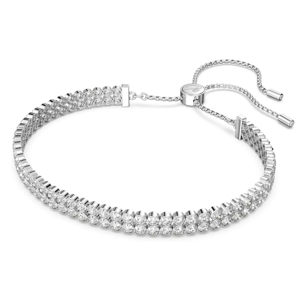 Matrix Tennis bracelet, Round cut, White