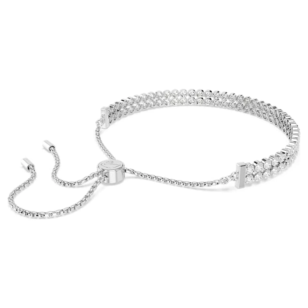 Matrix Tennis bracelet, Round cut, White