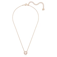 Una necklace, Round cut, White, Rose gold-tone plated by SWAROVSKI