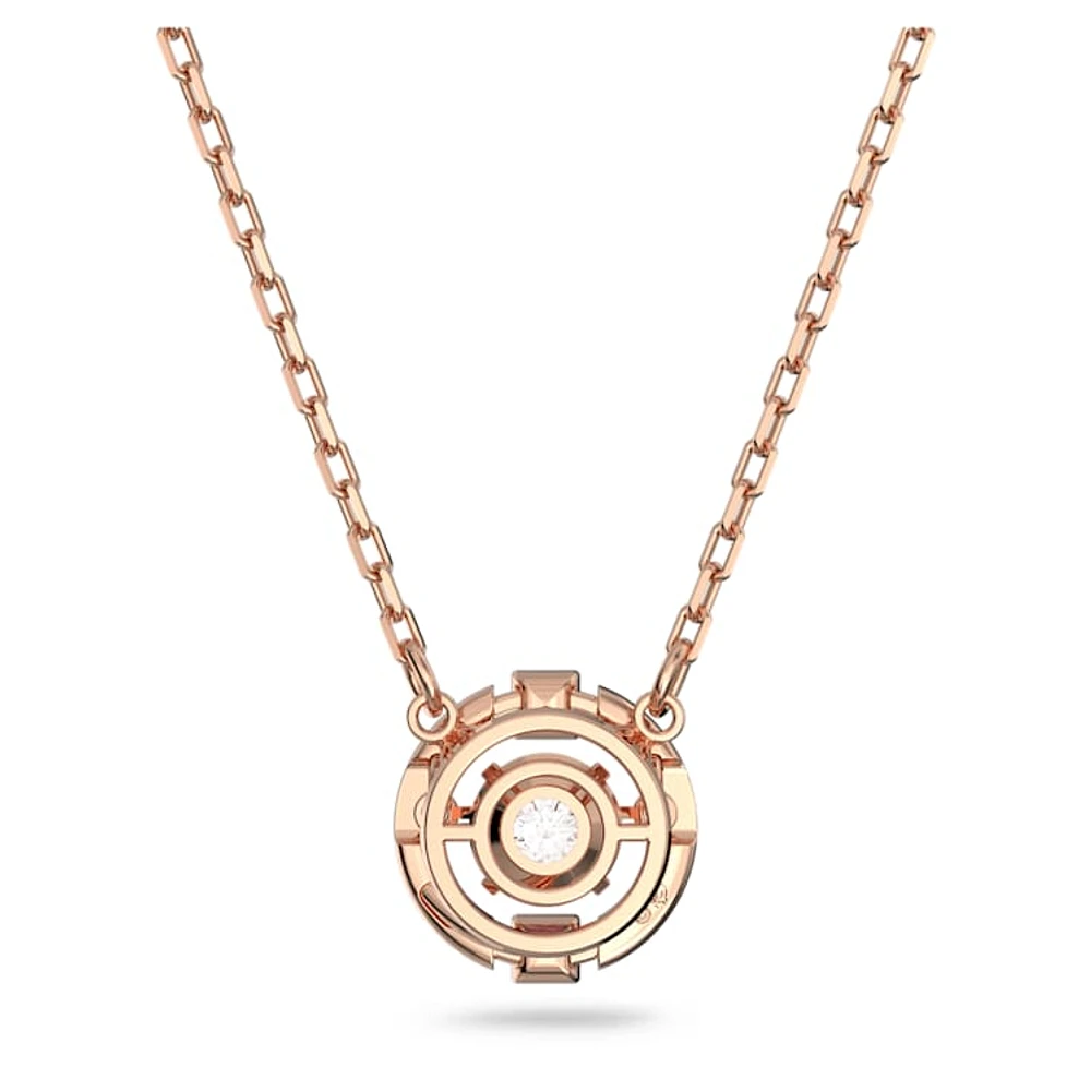 Una necklace, Round cut, White, Rose gold-tone plated by SWAROVSKI