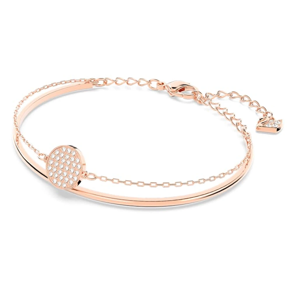 Sublima bangle, White, Rose gold-tone plated by SWAROVSKI