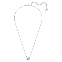 Una necklace, Round cut, Blue, Rhodium plated by SWAROVSKI