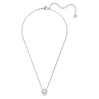 Una necklace, Round cut, White, Rhodium plated by SWAROVSKI