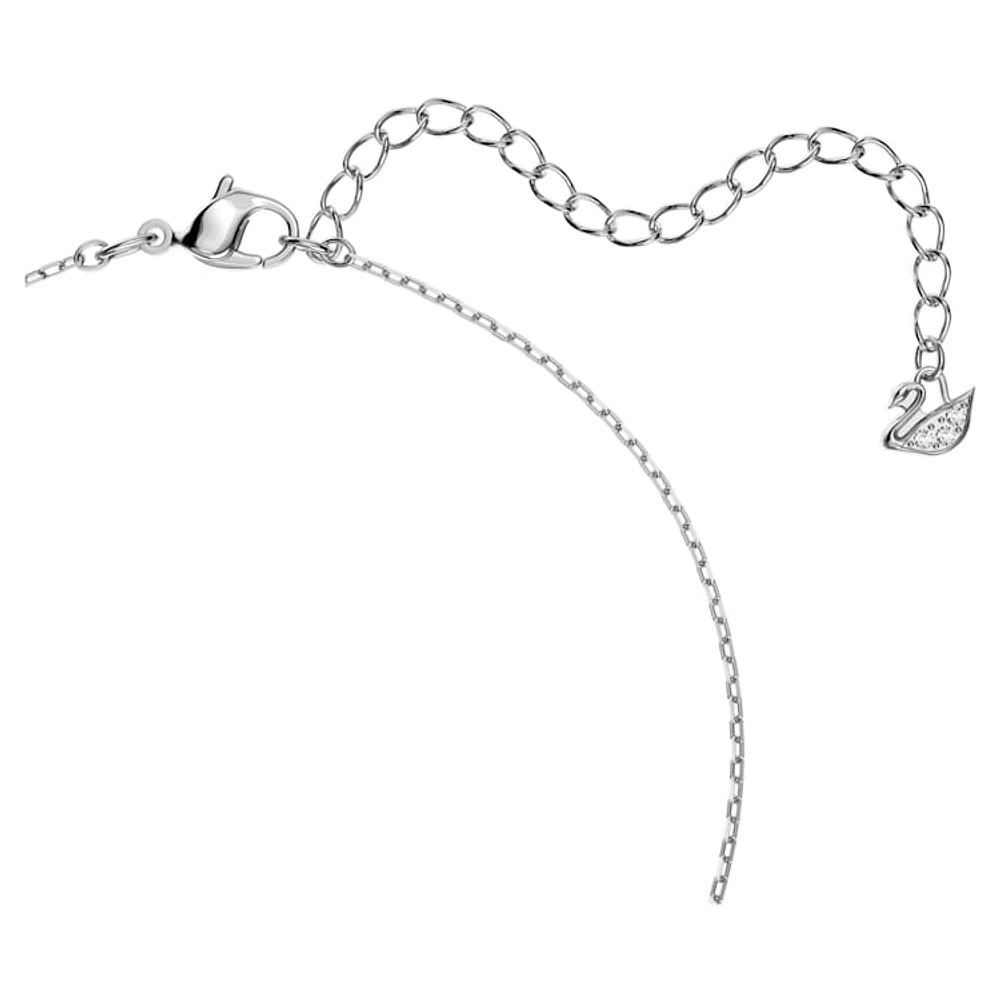 Una necklace, Round cut, White, Rhodium plated by SWAROVSKI