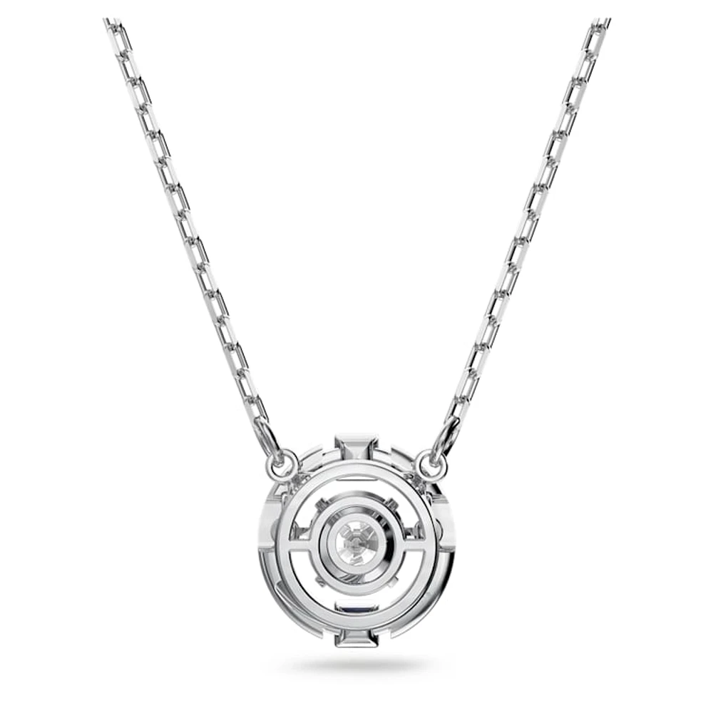 Una necklace, Round cut, White, Rhodium plated by SWAROVSKI