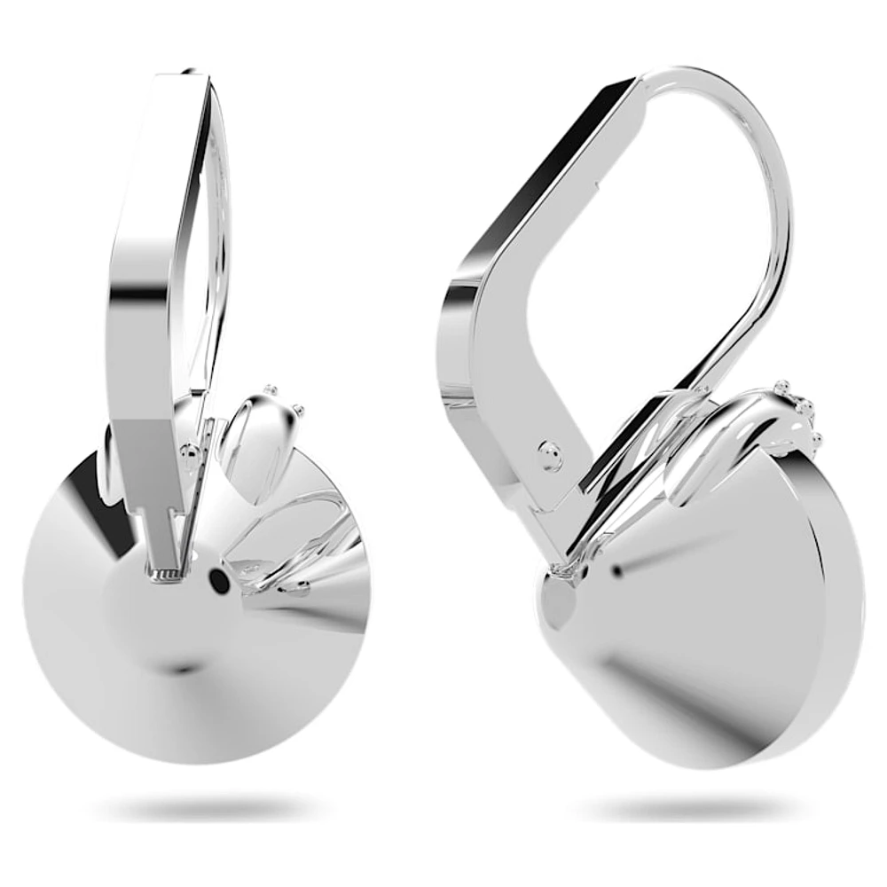 Bella V drop earrings, Round cut, White, Rhodium plated by SWAROVSKI