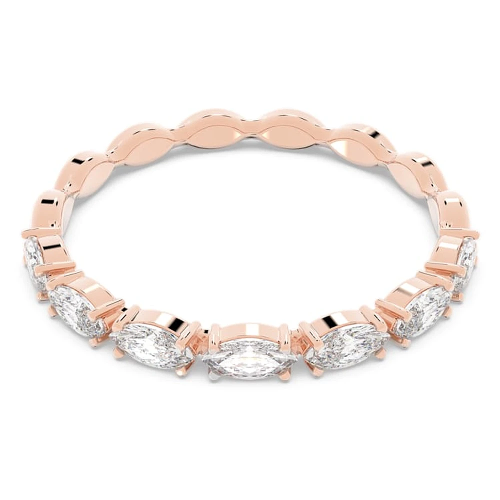 Matrix Vittore ring, Marquise cut, White, Rose gold-tone plated by SWAROVSKI