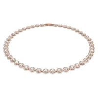 Una Angelic Tennis necklace, Round cut, Medium, White, Rose gold-tone plated by SWAROVSKI