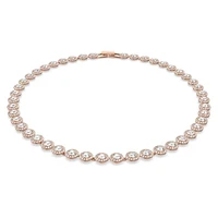 Una Angelic Tennis necklace, Round cut, White, Rose gold-tone plated by SWAROVSKI