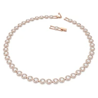 Una Angelic Tennis necklace, Round cut, White, Rose gold-tone plated by SWAROVSKI