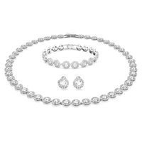 Una Angelic set, Round cut, White, Rhodium plated by SWAROVSKI