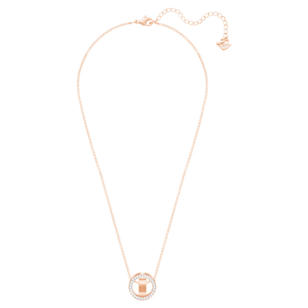 Dextera pendant, Round shape, White, Rose gold-tone plated by SWAROVSKI