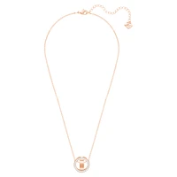 Dextera pendant, Round shape, White, Rose gold-tone plated by SWAROVSKI