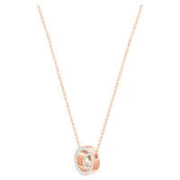 Dextera pendant, Round shape, White, Rose gold-tone plated by SWAROVSKI