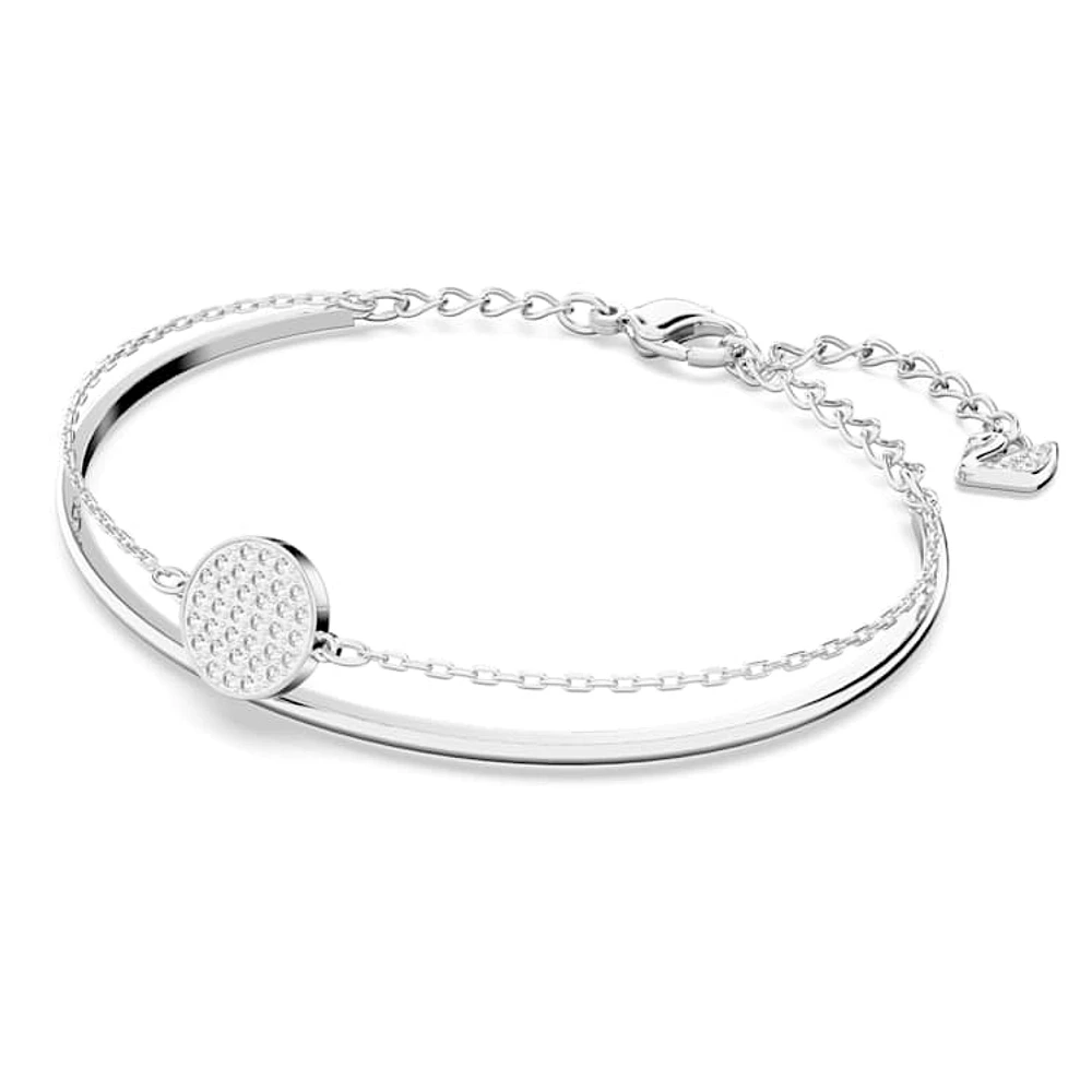 Sublima bangle, White, Rhodium plated by SWAROVSKI