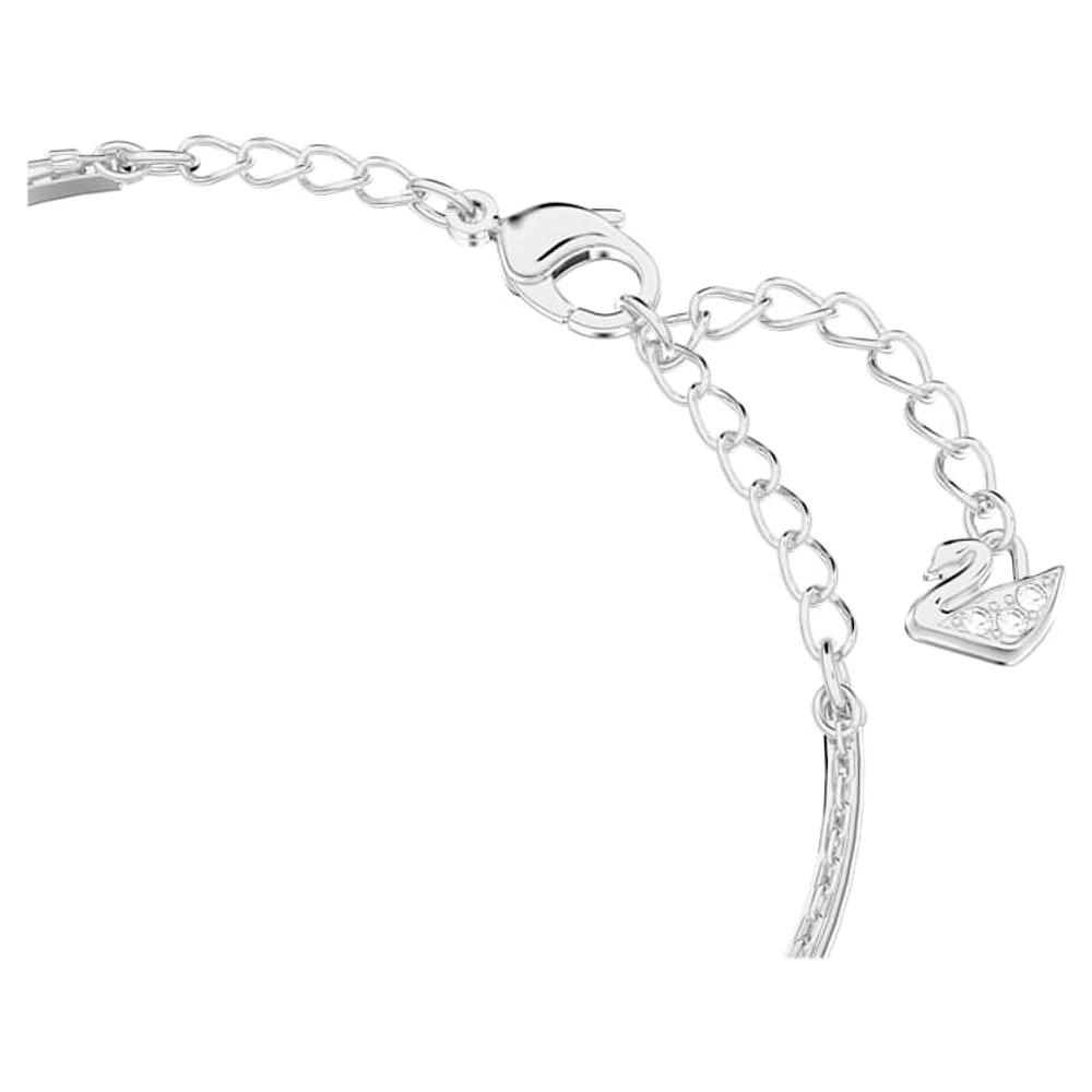 Sublima bangle, White, Rhodium plated by SWAROVSKI