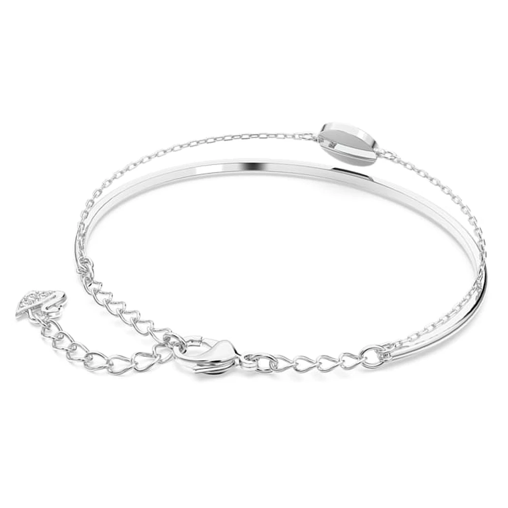 Sublima bangle, White, Rhodium plated by SWAROVSKI