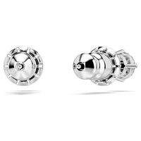 Stilla Attract stud earrings, Round cut, White, Rhodium plated by SWAROVSKI