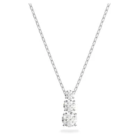 Stilla Attract pendant, Round cut, White, Rhodium plated by SWAROVSKI