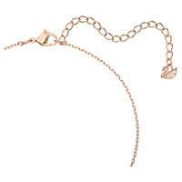 Dextera necklace, Intertwined circles, White, Rose gold-tone plated by SWAROVSKI