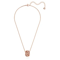 Hyperbola pendant, Intertwined circles, White, Rose gold-tone plated by SWAROVSKI