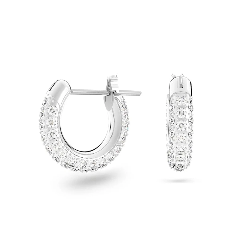 Dextera hoop earrings, Pavé, Small, White