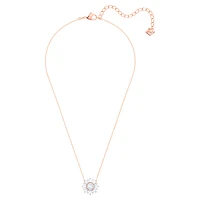 Idyllia pendant, Mixed cuts, Sun, White, Rose gold-tone plated by SWAROVSKI