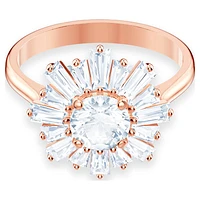 Idyllia ring, Mixed cuts, Sun, White, Rose gold-tone plated by SWAROVSKI