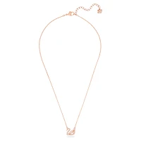 Swan necklace, Swan, Pink, Rose gold-tone plated by SWAROVSKI