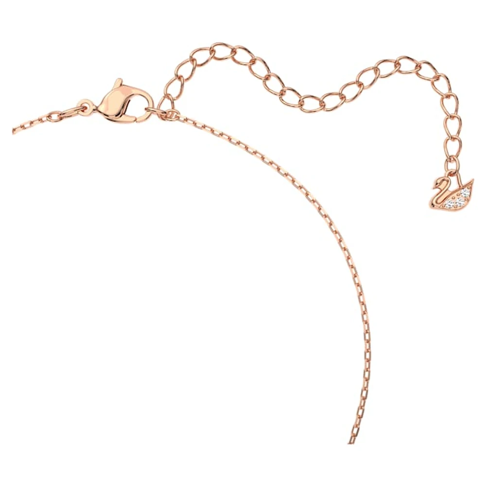 Swan necklace, Swan, Pink, Rose gold-tone plated by SWAROVSKI