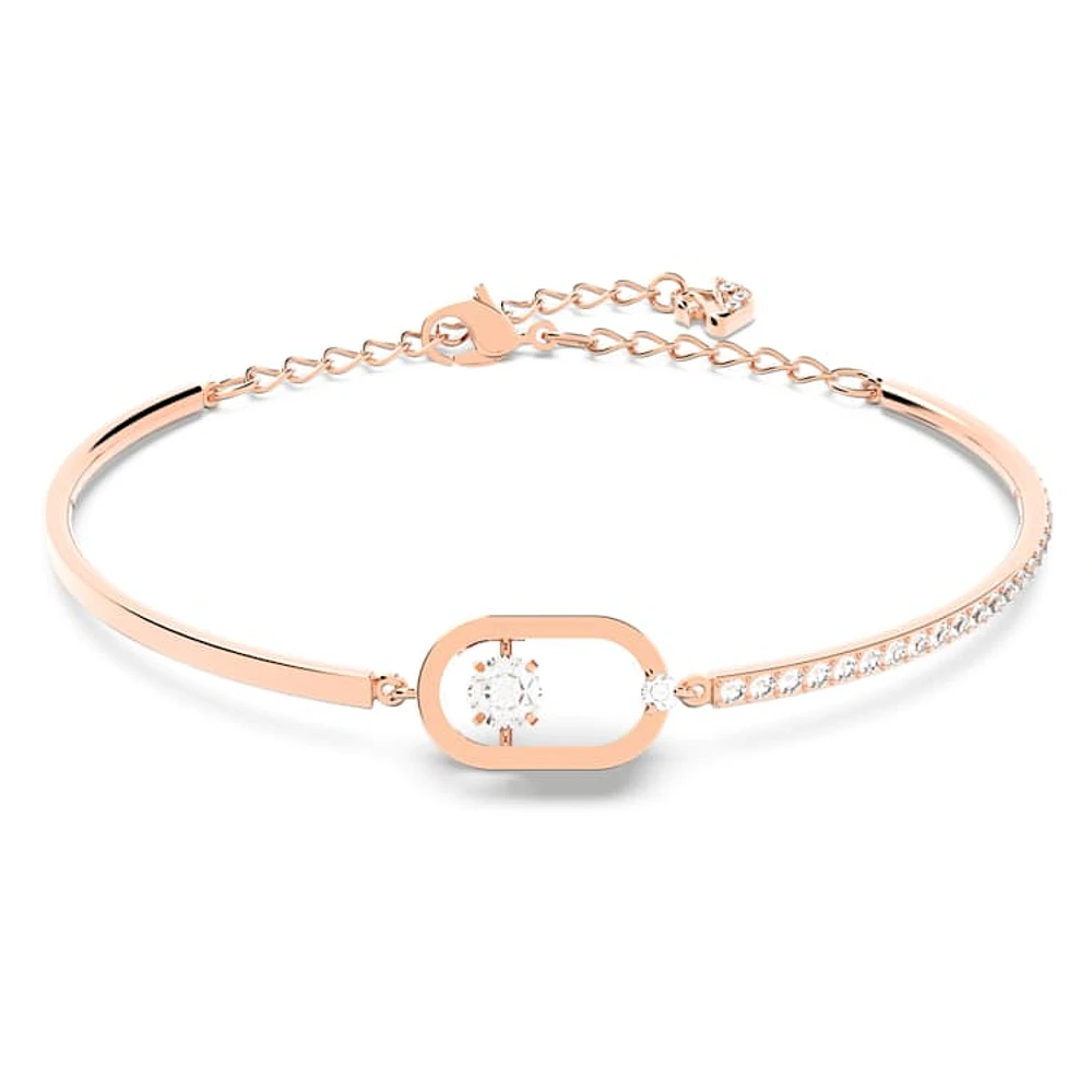 Una bracelet, Round cut, Oval shape, White, Rose gold-tone plated by SWAROVSKI