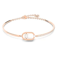 Una bracelet, Round cut, Oval shape, White, Rose gold-tone plated by SWAROVSKI