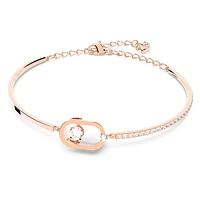 Una bracelet, Round cut, Oval shape, White, Rose gold-tone plated by SWAROVSKI