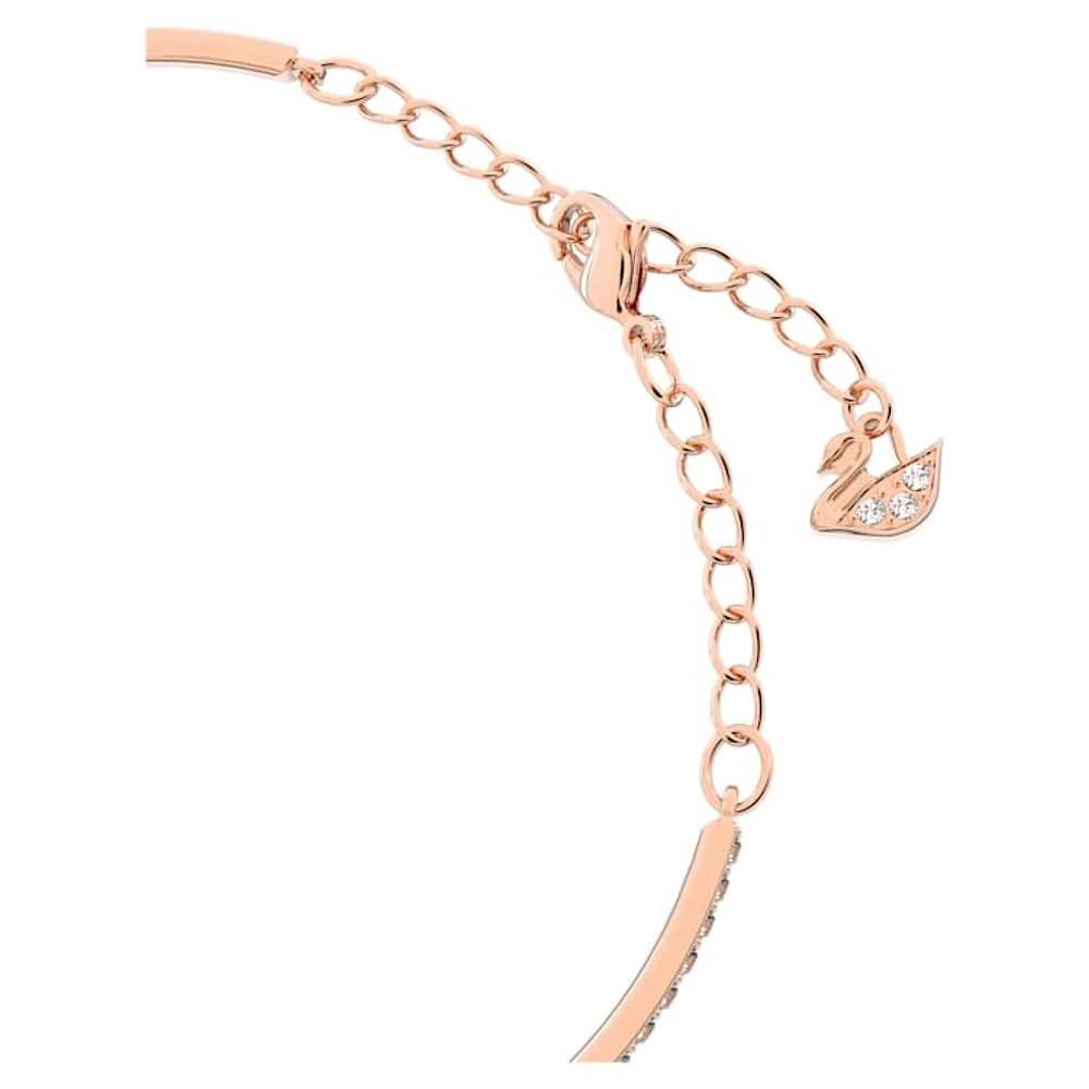 Una bracelet, Round cut, Oval shape, White, Rose gold-tone plated by SWAROVSKI