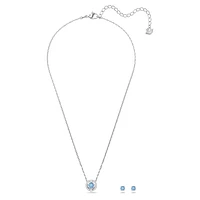 Una set, Round cut, Blue, Rhodium plated by SWAROVSKI