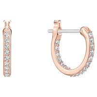 Symbolica drop earrings, Star, White, Rose gold-tone plated by SWAROVSKI