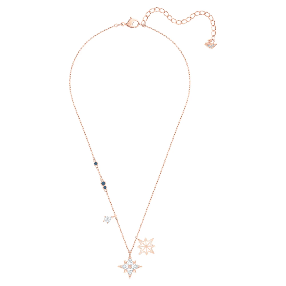 Symbolica pendant, Star, White, Rose gold-tone plated by SWAROVSKI