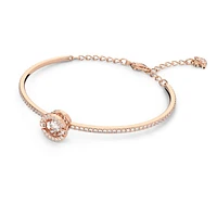 Una bangle, Round cut, White, Rose gold-tone plated by SWAROVSKI