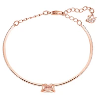 Una bangle, Round cut, White, Rose gold-tone plated by SWAROVSKI