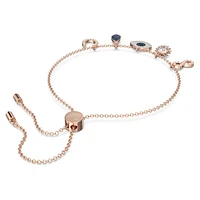 Symbolica bracelet, Infinity, evil eye and horseshoe, Blue, Rose gold-tone plated by SWAROVSKI