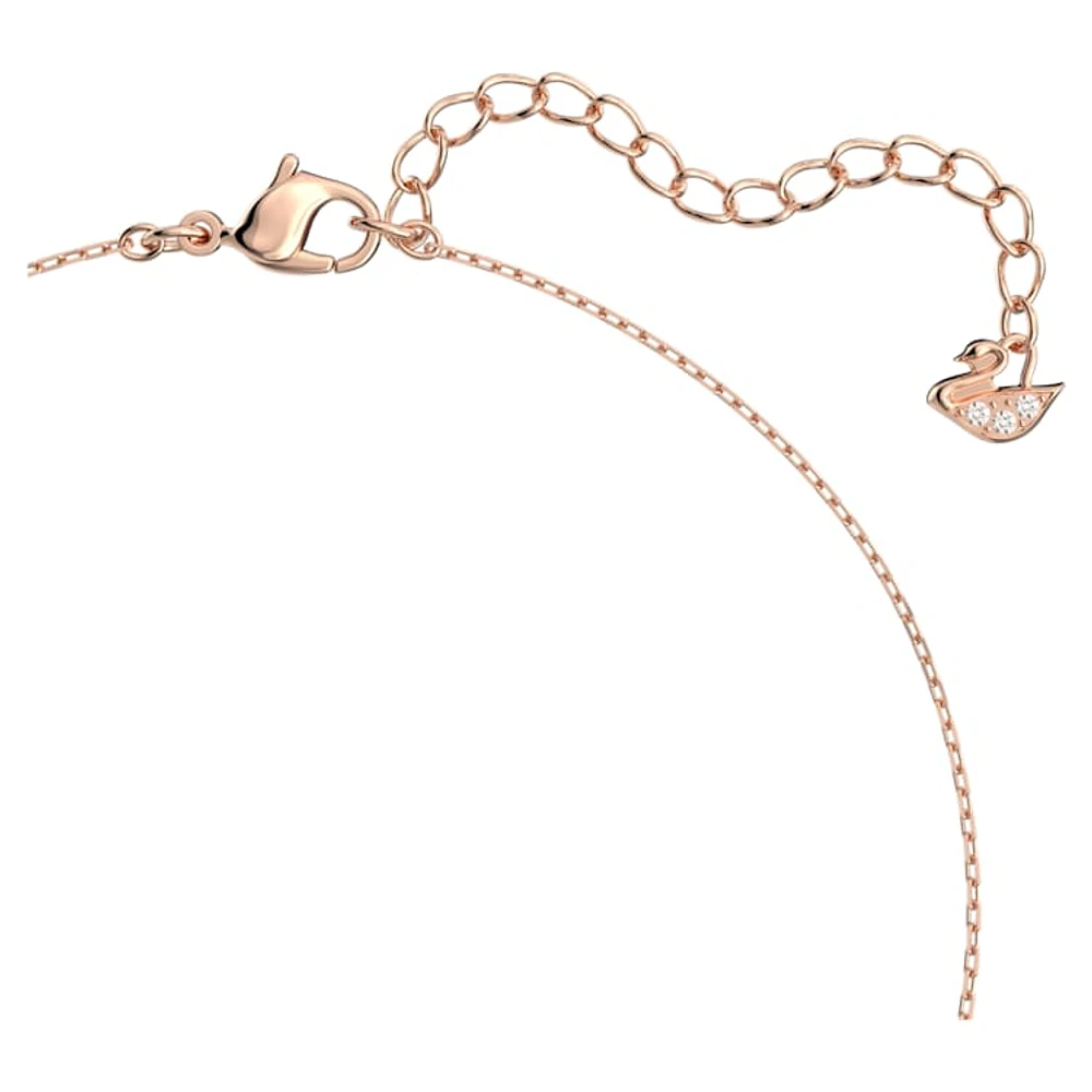 Stilla Attract necklace, Square cut, White, Rose gold-tone plated by SWAROVSKI